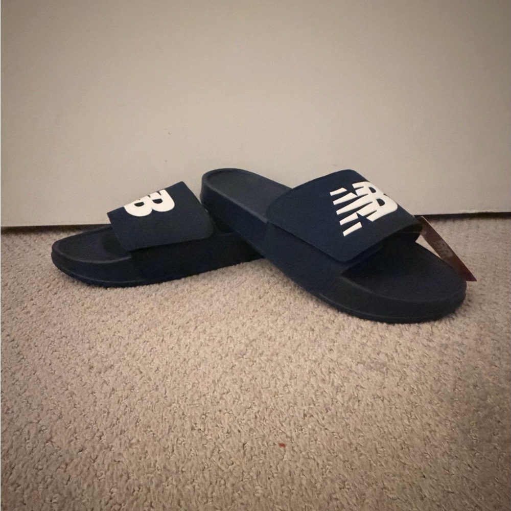 New Balance Navy Slide Sandals - Picture 2 of 4